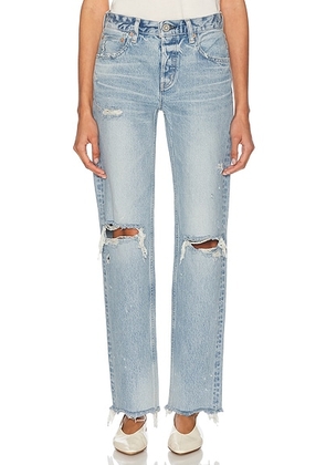 Moussy Vintage Odessa Straight-low Jeans in Light Blue - Blue. Size 32 (also in ).