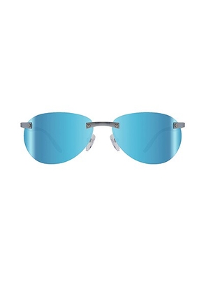 NRGY Voyager Sunglasses in Satin Chrome & Blue Water - Blue. Size all.