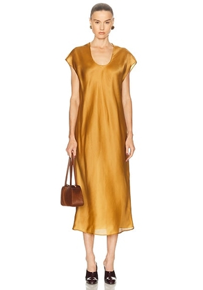 KHAITE Darby Dress in Dijon - Mustard. Size L (also in M, S).