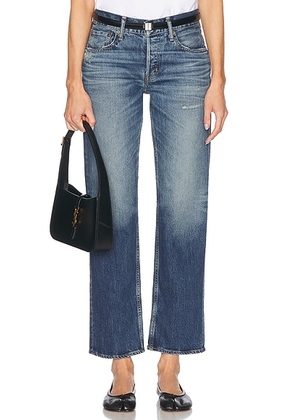 Moussy Vintage Cedarhurst Straight Low Jeans in Blue - Blue. Size 28 (also in 30, 31).