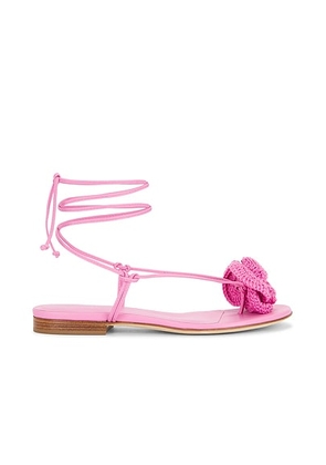 Magda Butrym Crochet Flower Flat Sandal in Pink - Pink. Size 36 (also in 37, 39, 40).