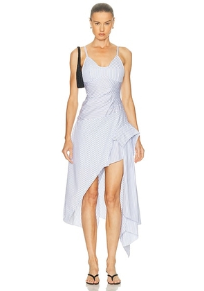 Monse Cascade Shirt Dress in Blue Multi Stripe - Baby Blue. Size 0 (also in ).