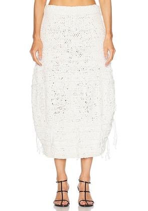 KHAITE Inna Skirt in Glaze - White. Size S (also in ).