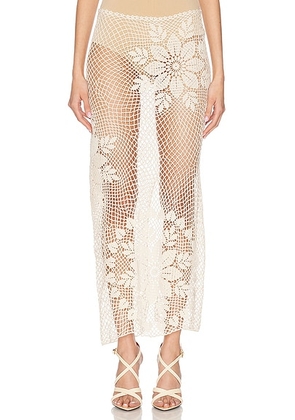 Magda Butrym Crochet Midi Skirt in Cream - Cream. Size 34 (also in ).