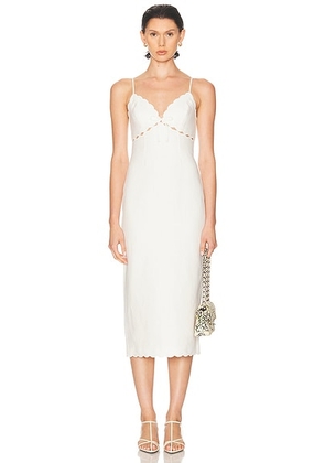 LoveShackFancy Sydelle Dress in Antique White - White. Size 0 (also in 2, 4, 6, 8).