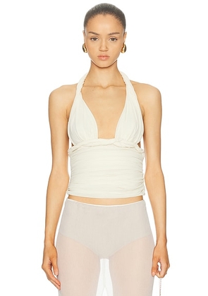 Mirror Palais Cabana Halter Top in Creme - Cream. Size L (also in M, S, XS).