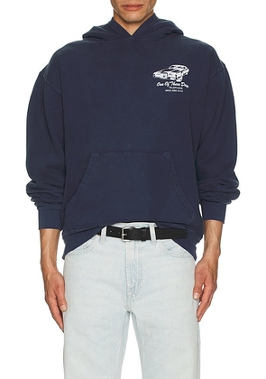 ONE OF THESE DAYS Tire Service Hoody in Washed Navy - Navy. Size XXL/2X (also in ).