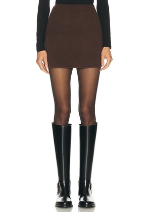 L'Academie by Marianna Milly Wool Mini Skirt in Chocolate Brown - Chocolate. Size M (also in S, XS, XXS).