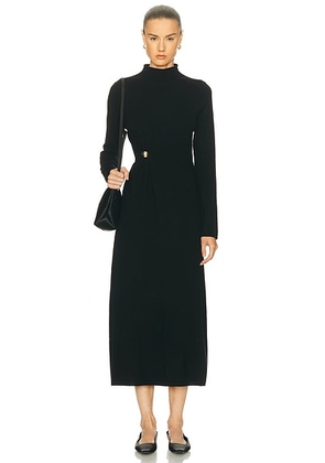 Loulou de Saison Lucero Draped Dress in Black - Black. Size M (also in ).