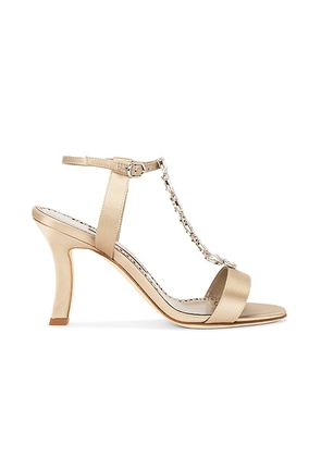 Manolo Blahnik Molasan 90 Sandal in Light Brown - Brown. Size 36 (also in 37, 37.5, 38, 39, 41).