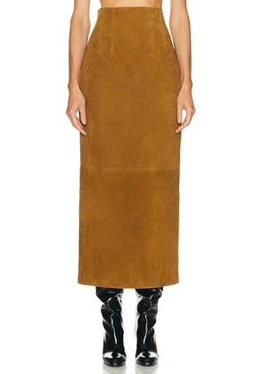 KHAITE Loxley Skirt in Toffee - Tan. Size 10 (also in 2).
