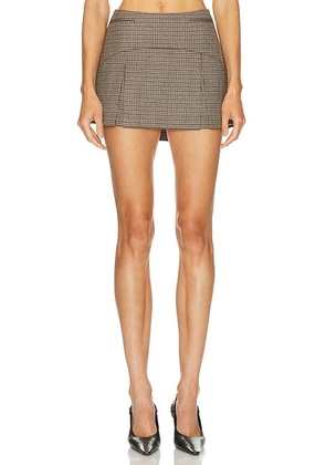 Mimchik Archer Skirt in Houndstooth - Beige. Size 2 (also in 4, 6, 8).