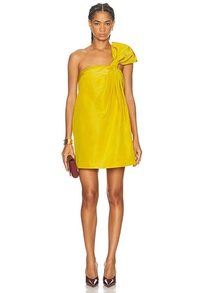 Oscar de la Renta One Shoulder Cocktail Dress in Mustard - Mustard. Size 4 (also in ).
