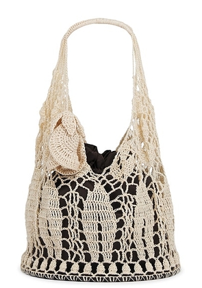 Magda Butrym Small Devana Crochet Bag in Cream - Cream. Size all.