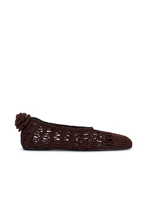 Magda Butrym Crochet Ballet Flat in Brown - Brown. Size 37 (also in 38, 39).