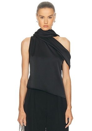 Monse Sleeveless Asymmetric Scarf Top in Black - Black. Size 0 (also in ).