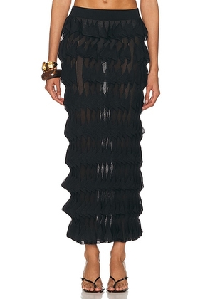Missoni Sheer Ruffle Skirt in Black Beauty - Black. Size 36 (also in ).