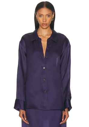KHAITE Herschel Organza Top in Amethyst - Purple. Size L (also in M, XS).