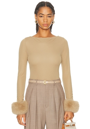L'Academie by Marianna Dinara Top in Taupe - Taupe. Size L (also in M, S, XL, XS, XXS).