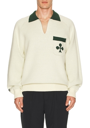 Malbon Golf King Of Clubs Sweater in Canvas - Cream. Size L (also in S).