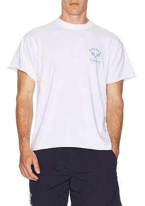 Oyster Court Undone Edge T-Shirt in Vintage White - White. Size L (also in M).