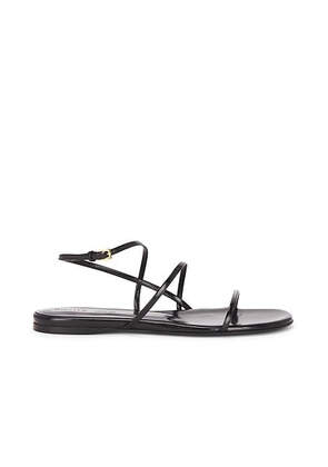 KHAITE Loop Flat Sandal in Black - Black. Size 36 (also in 37.5, 38, 38.5, 39, 39.5, 40, 41).