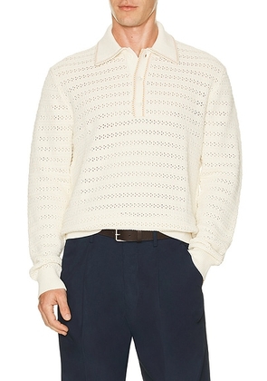 NN07 Josh Long Sleeve Polo 6636 in Ivory - Ivory. Size XL/1X (also in L).