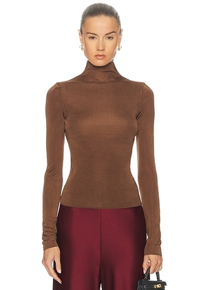 L'Academie by Marianna Syndi Knit Top in Brown - Brown. Size L (also in M, S, XL, XS, XXS).
