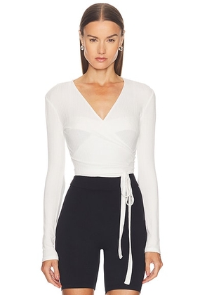 NORBA Wrap Top in White - White. Size L (also in M).