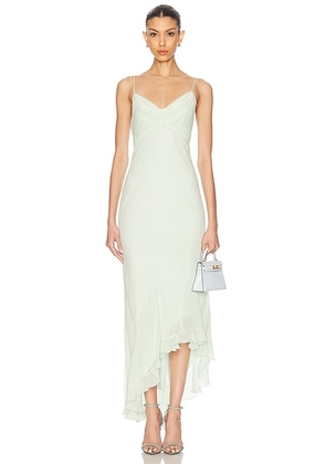 LoveShackFancy Chesley Dress in Washed Sage - Mint. Size L (also in M, S).