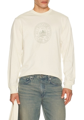 Museum of Peace and Quiet Retreat Center Long Sleeve Shirt in Bone - White. Size L (also in M, S).