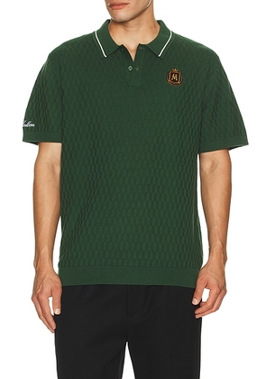 Malbon Golf Crest Knit Polo in Myrtle - Green. Size S (also in XL/1X).