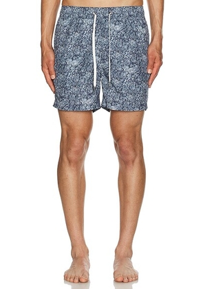 Onia Charles 5 Swim Trunk in Deep Navy Multi - Navy. Size M (also in S).
