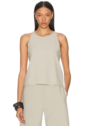 LESET Ari High Neck Tank Top in Khaki - Olive. Size L (also in S, XS).