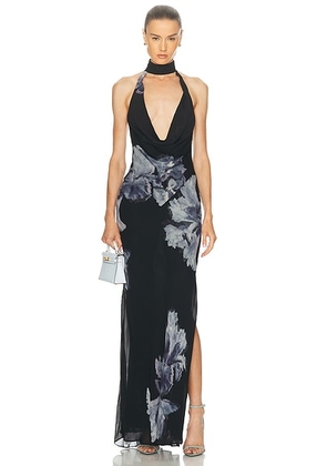 NICHOLAS Lyria Dress in Azalea Floral - Black. Size 0 (also in 10, 2, 4).