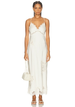 LoveShackFancy Sorone Dress in Ivory - Ivory. Size L (also in M).