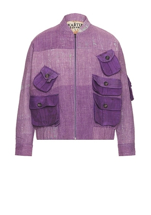 Kartik Research Bomber Jacket in Purple - Purple. Size XL (also in ).