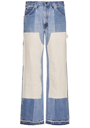 Kartik Research Double Knee in Lightwash & White - Blue. Size 32 (also in ).