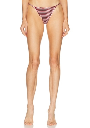 L'Academie by Marianna Harlow Bottom in Red & Pink Stripe - Red. Size L (also in XL).