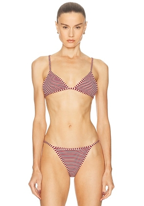 L'Academie by Marianna Harlow Top in Red & Pink Stripe - Red. Size XXS (also in ).