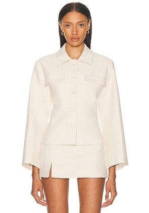 L'Academie by Marianna Ami Jacket in Natural Beige - Beige. Size L (also in M, S, XL).