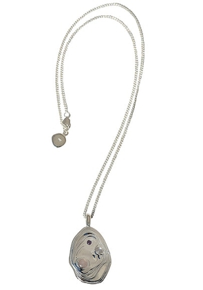 Leigh Miller Lava Pendant Necklace in Sterling Silver  Rose Quartz  & Amethyst - Metallic Silver. Size all.