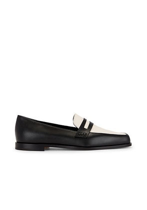 Manolo Blahnik Polonoff Loafer in Black & Dark Cream - Black, white. Size 36 (also in 37, 37.5, 38, 38.5, 39, 40, 41).
