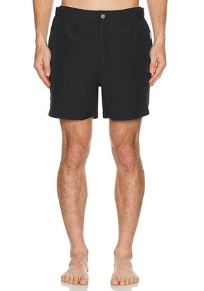 Onia Calder Buckle 5 Swim Trunk in Black - Black. Size 36 (also in ).