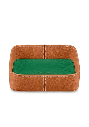 MAISON de SABRÉ Catchall Tray Organizer in Pecan Emerald - Green. Size all.