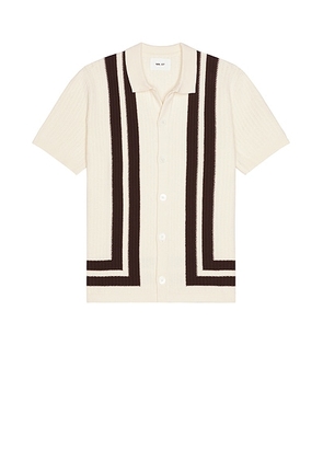 NN07 Ares Knit Shirt 6636 in Ivory - Ivory. Size L (also in M).