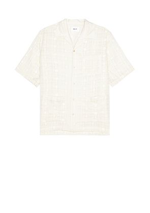 NN07 Ben Short Sleeve Shirt 5026 in Ivory - White. Size L (also in S, XL/1X).