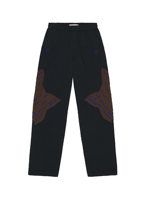Kiko Kostadinov Perforated Fleece Jogger in Black Rinse - Black. Size L (also in M, S, XL/1X).