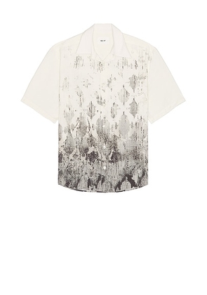 NN07 Quinsy Short Sleeve Shirt 5971 in Black Print - White. Size M (also in ).