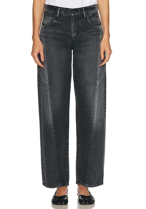 Moussy Vintage Largo Remake Wide Tapered Jeans in Black - Black. Size 23 (also in 24, 25, 27, 28, 29, 30).